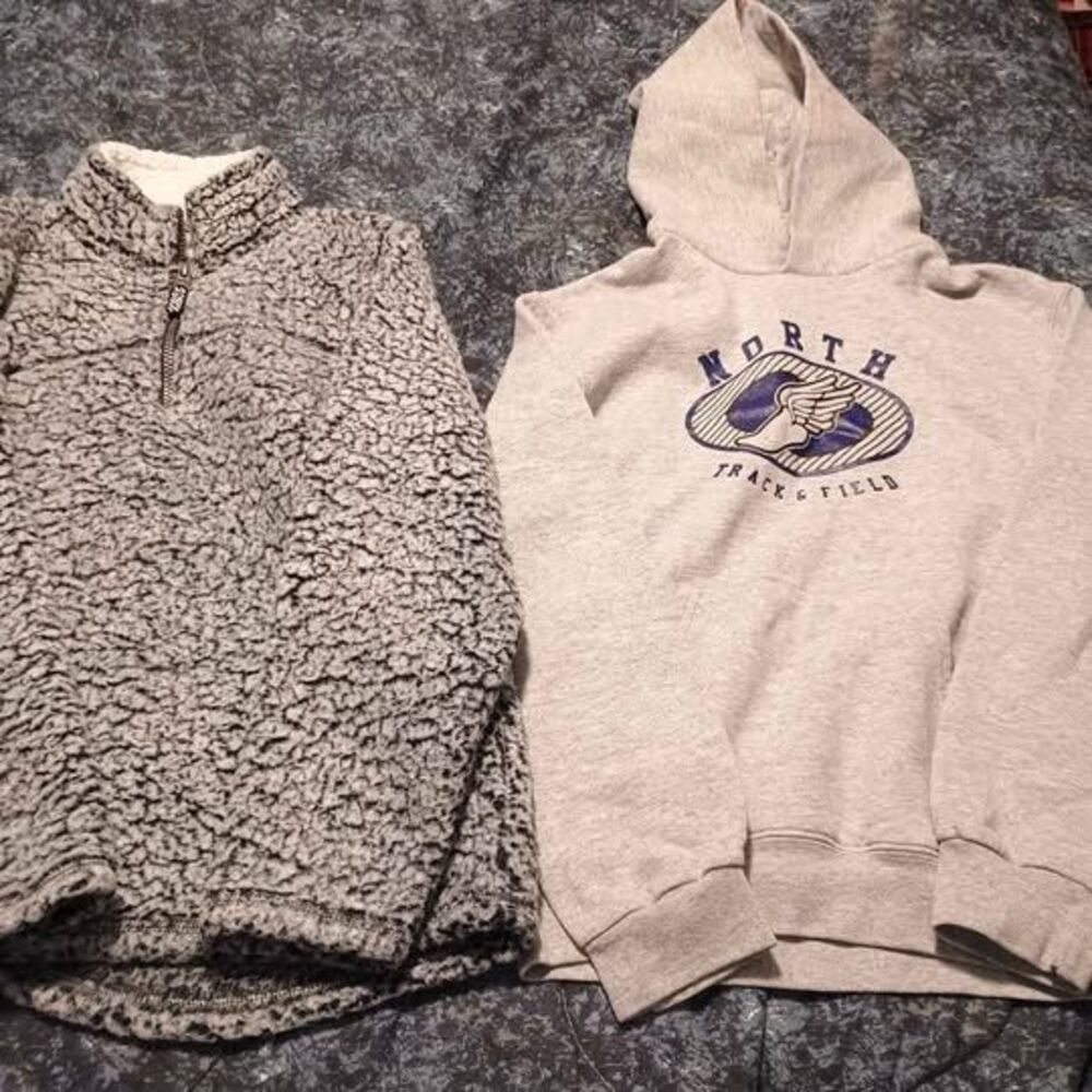 Pair of Youth Pullovers Size Medium (8-10) Wonder Nation Sherpa and North Hoodie